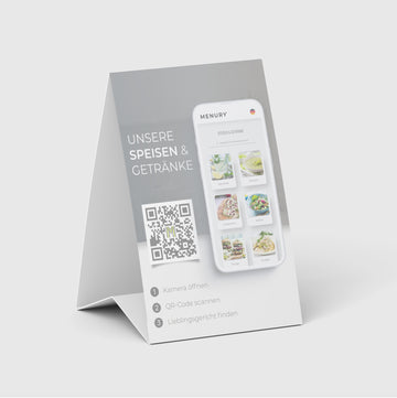 MENURY Tischaufsteller mit QR-Code